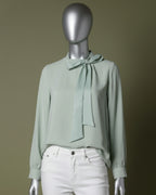 Loom Pakistan Bow Neck Top Mint Green