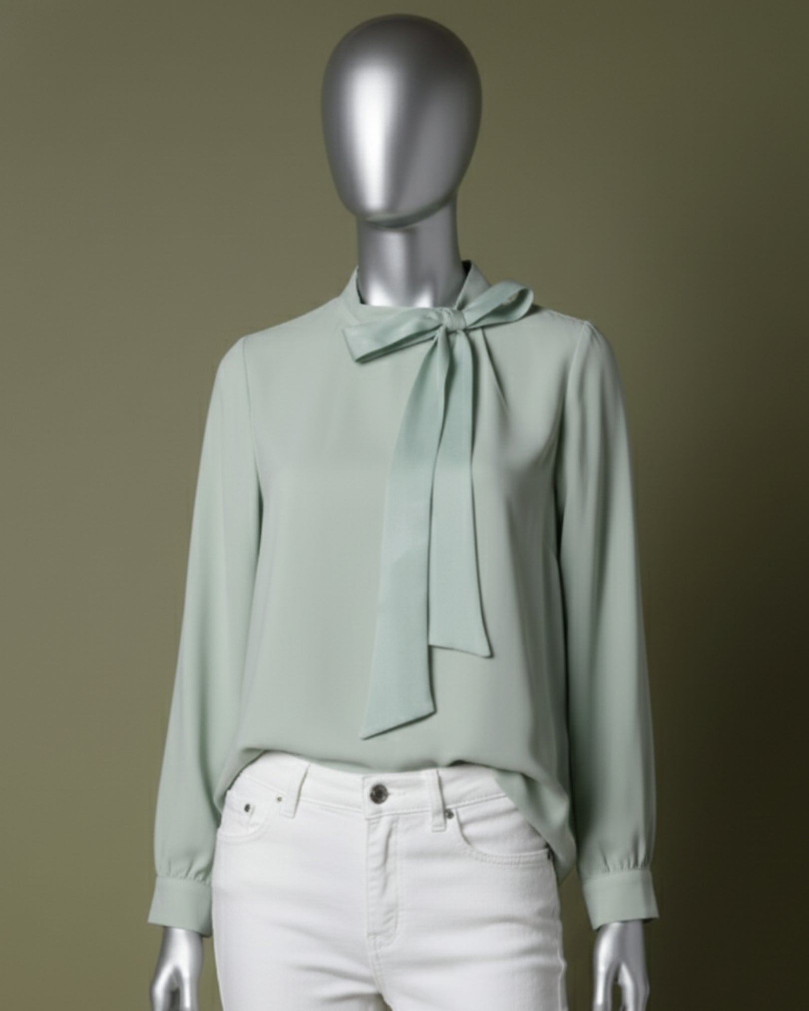 Loom Pakistan Bow Neck Top Mint Green