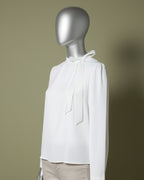 Loom Pakistan Bow Neck Top White