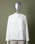 Loom Pakistan Bow Neck Top White
