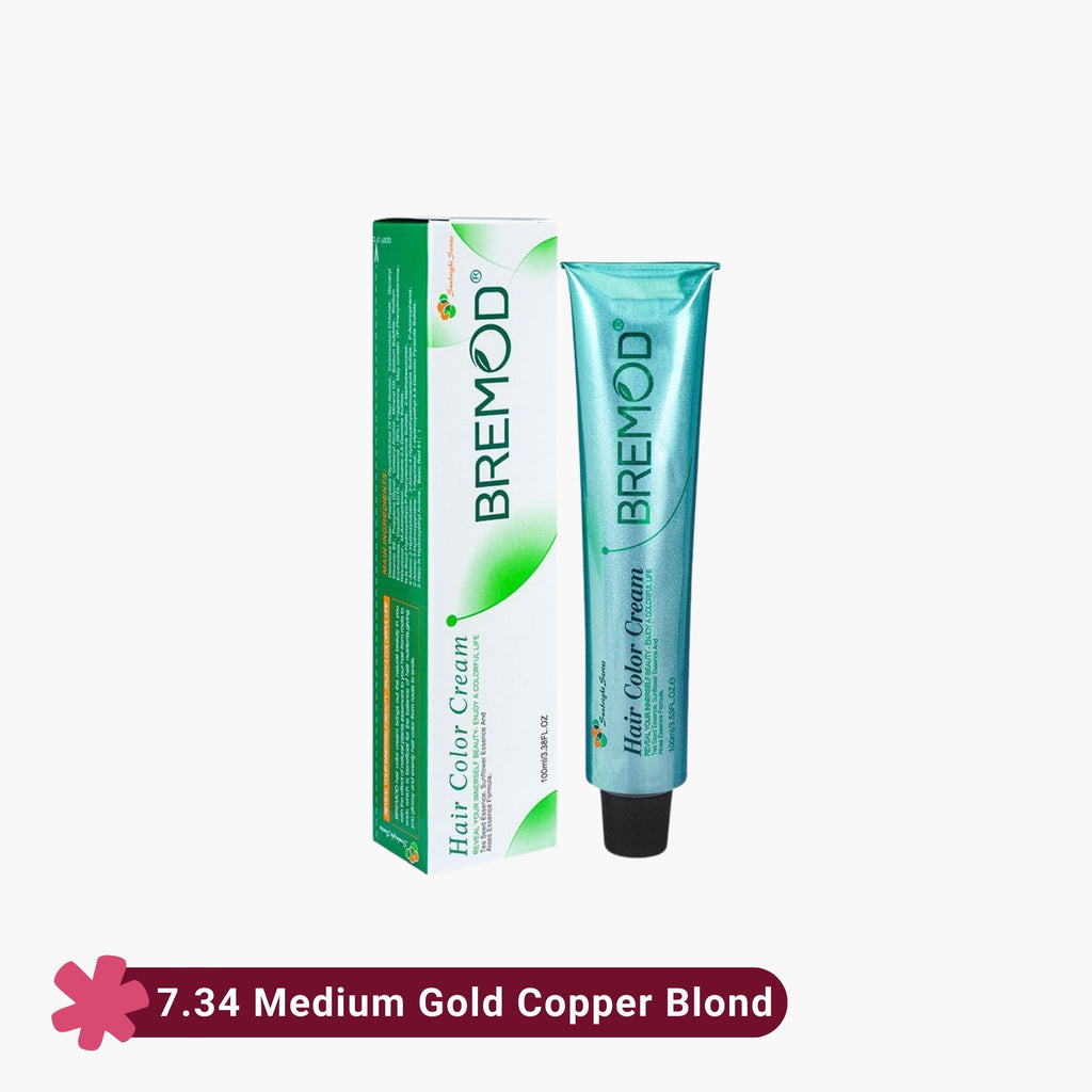 Bremod Hair Color Cream 7.34 Medium Gold Copper Blond 100ml