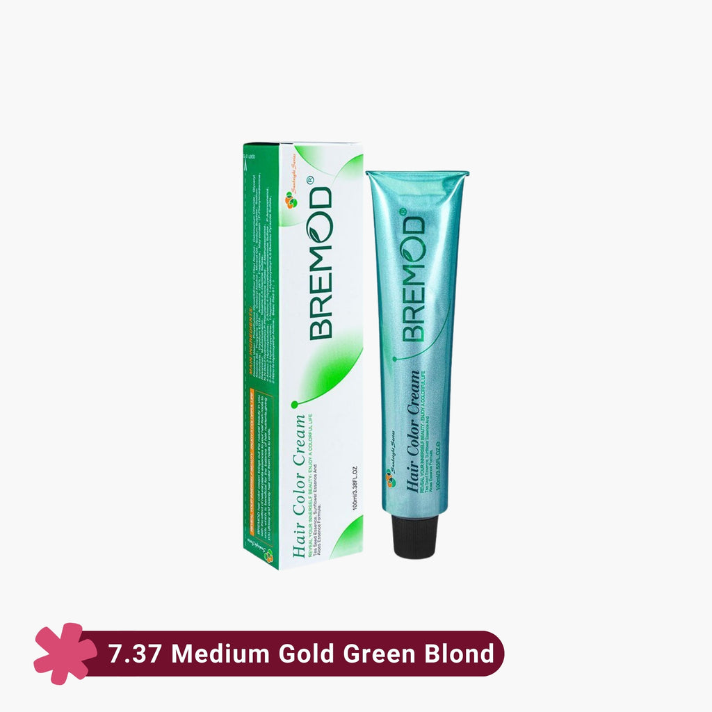 Bremod Hair Color Cream 7.37 Medium Gold Green Blond 100ml
