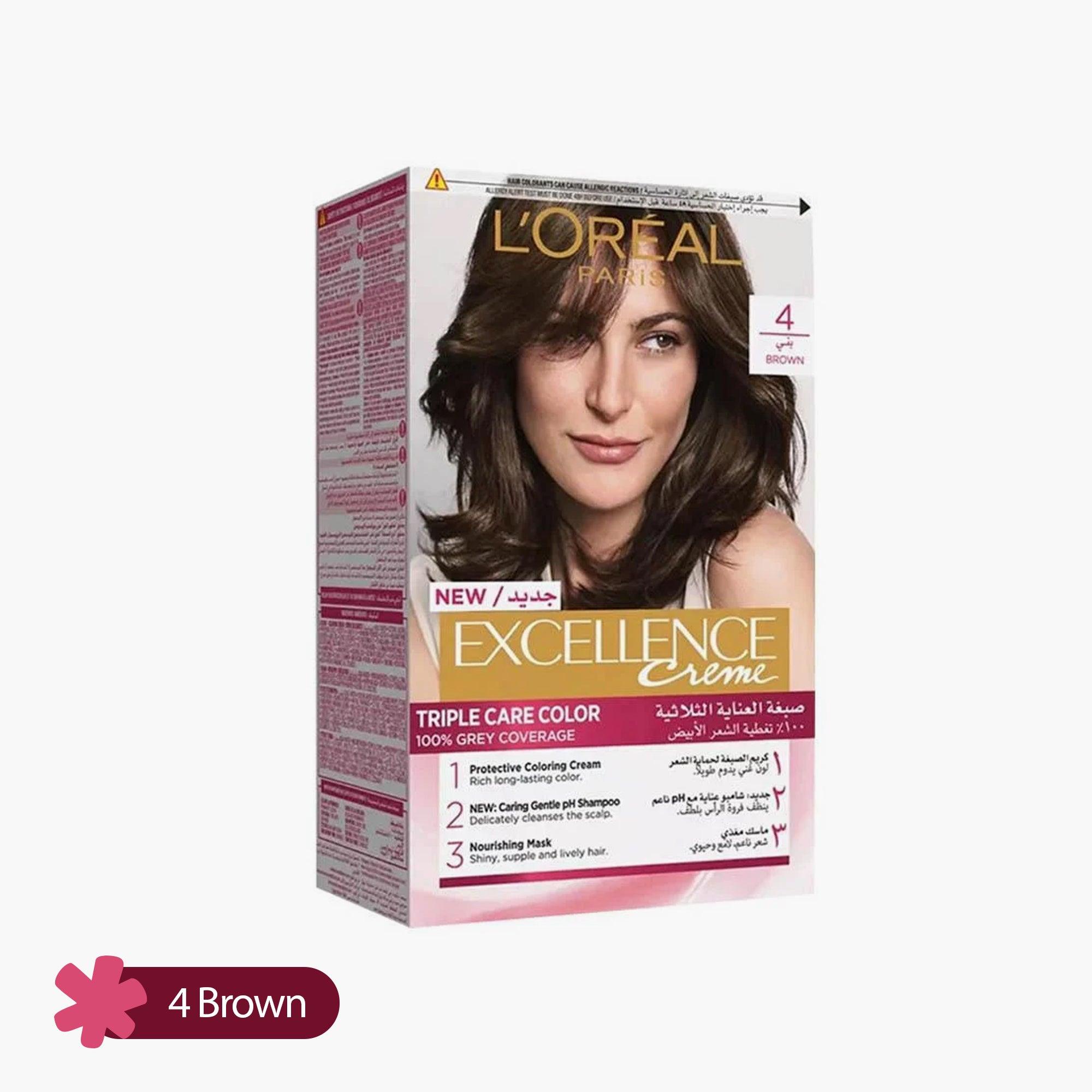 L'Oreal Paris Excellence Creme Triple Care Color 4 Brown Box