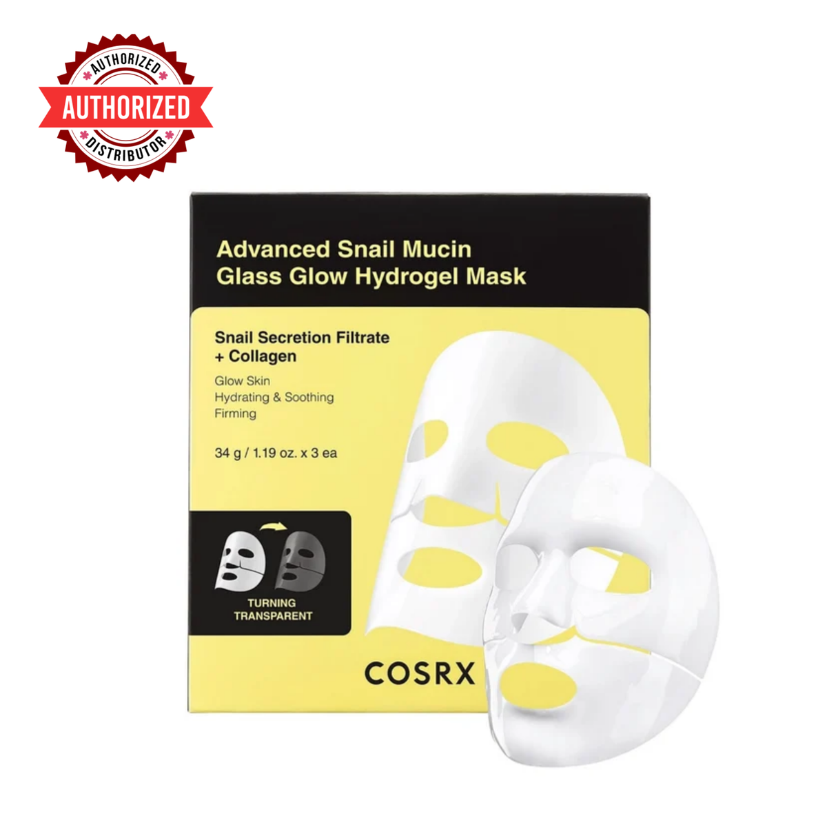 COSRX Advanced Snail Glass Glow Hydrogel Mask Box