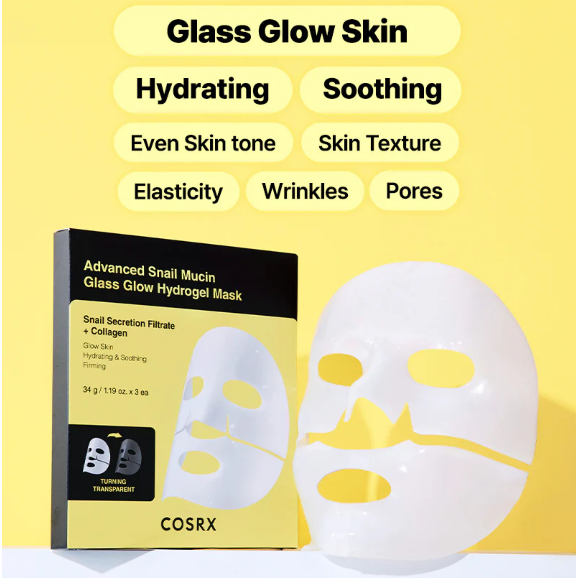 COSRX Advanced Snail Glass Glow Hydrogel Mask