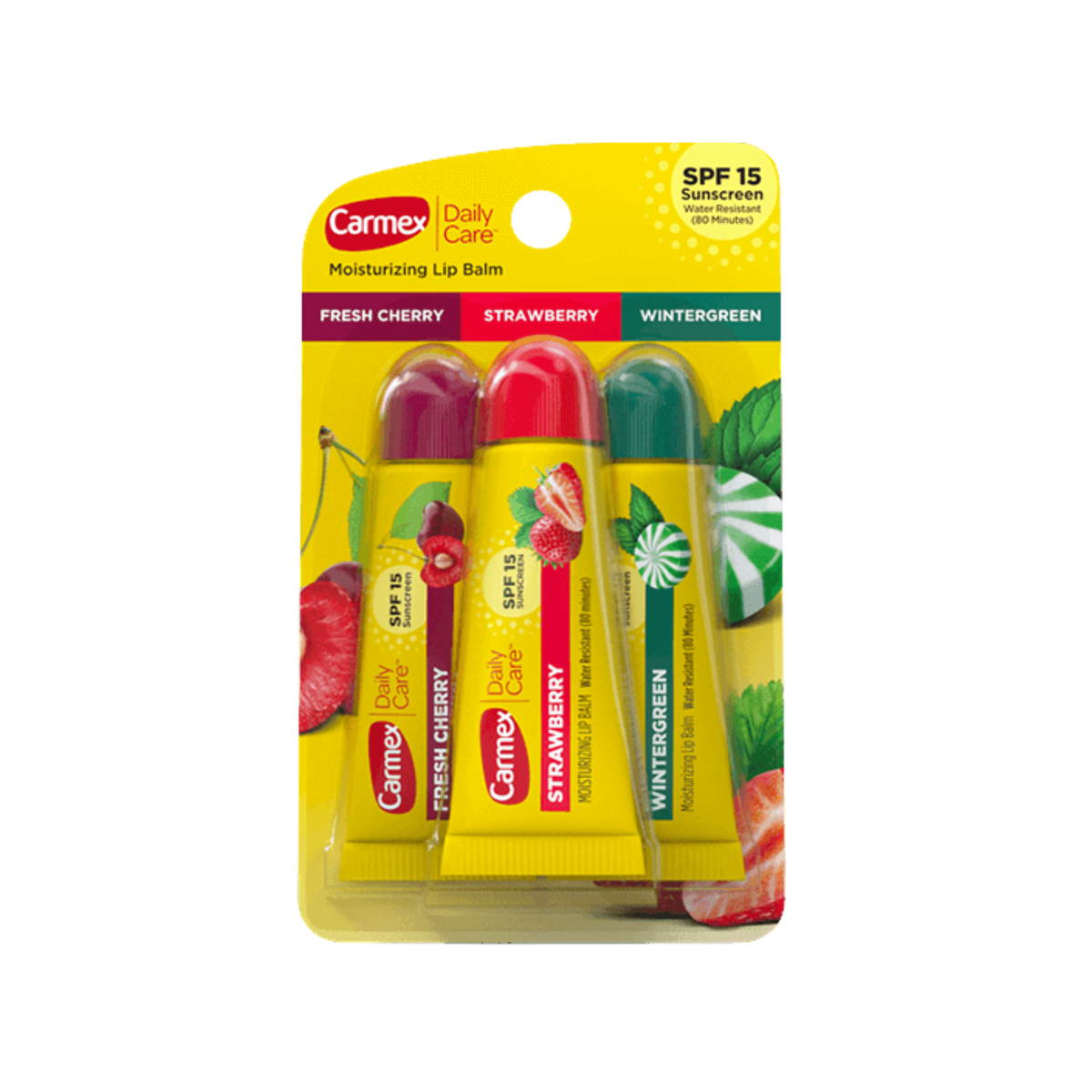 Carmex Daily Care Moisturizing Lip Balm SPF 15 Variety Pack