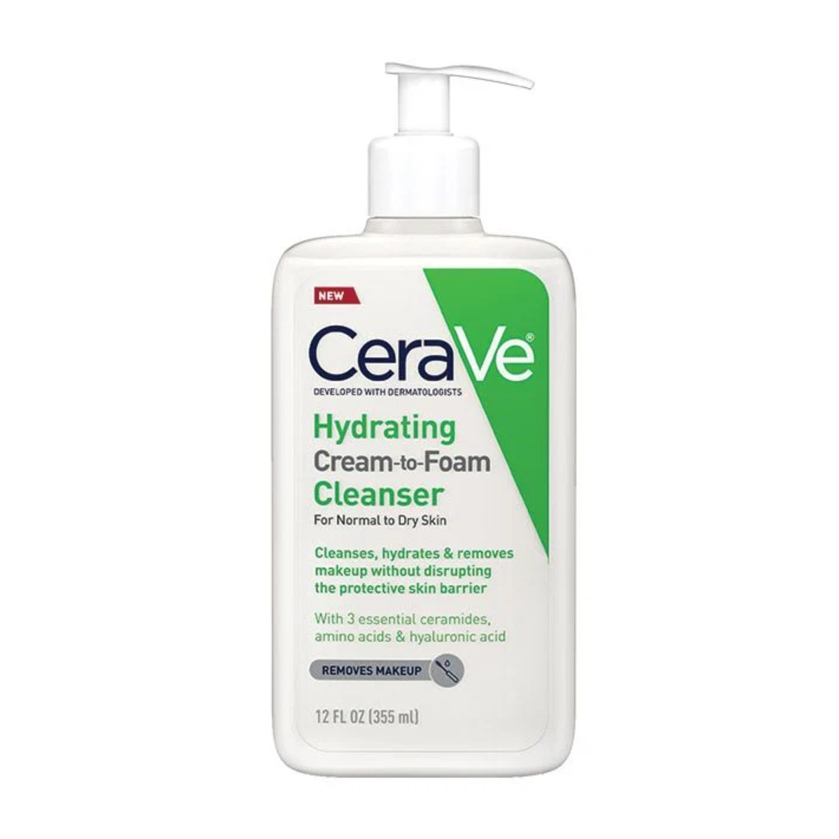 Cerave Hydrating Cream To Foam Cleanser For Normal To Dry Skin 355ml