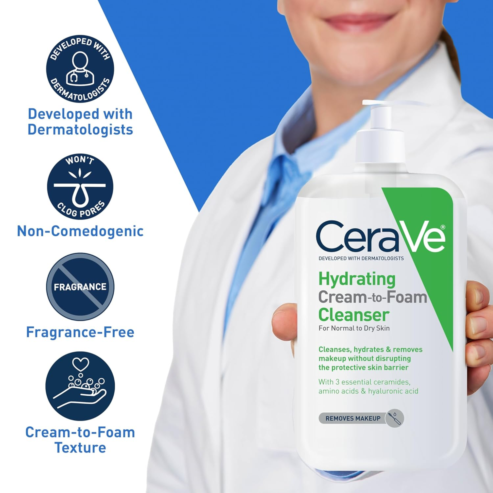 CeraVe Hydrating Cream-to-Foam Cleanser