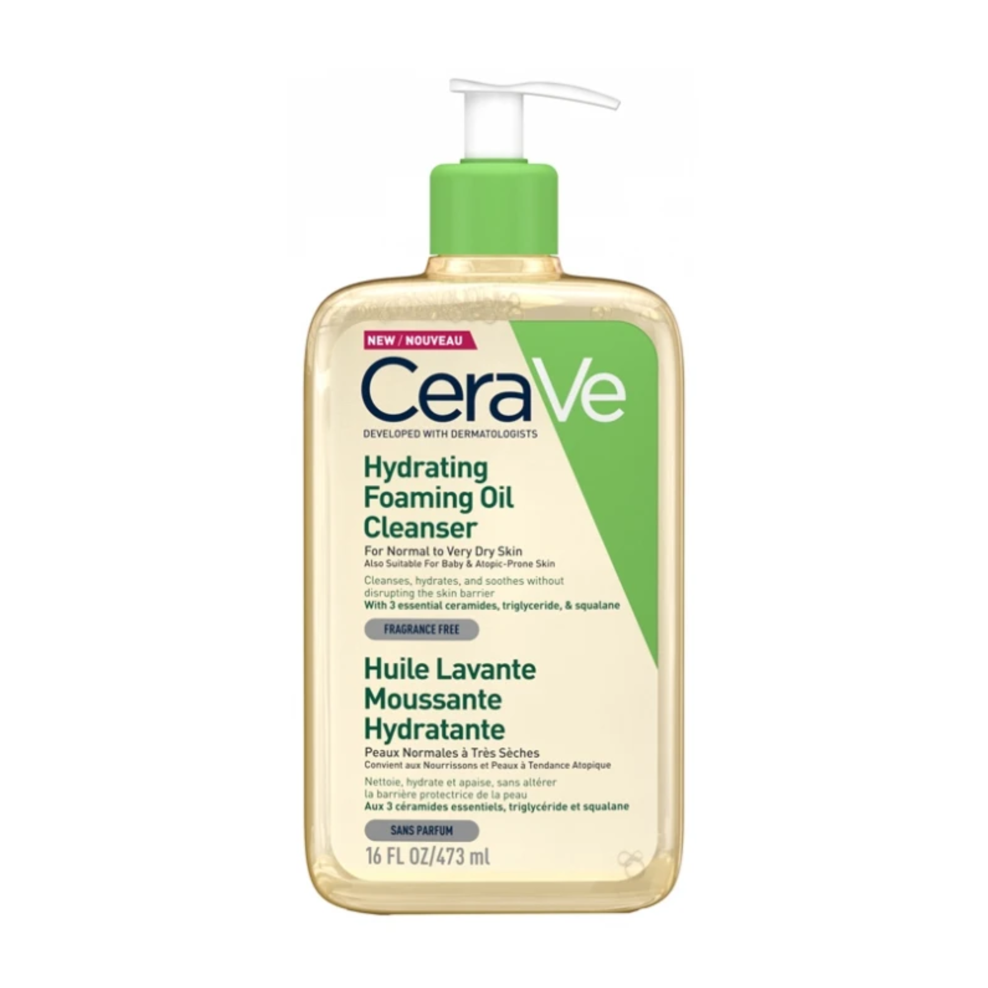 CeraVe Hydrating Foaming Oil Cleanser For Normal to Very Dry Skin 473ml