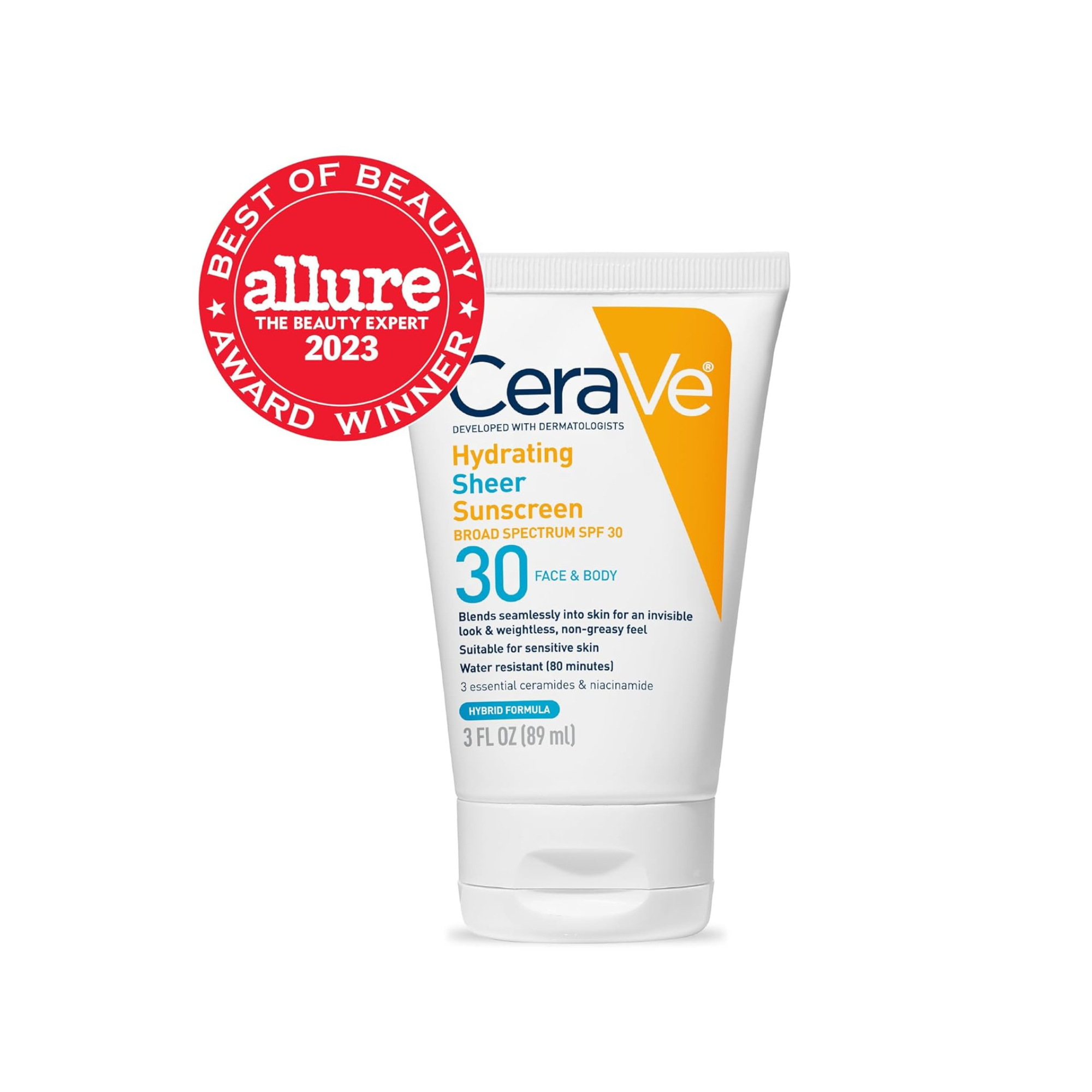 Cerave Hydrating Sheer Face & Body Sunscreen Broad Spectrum SPF30