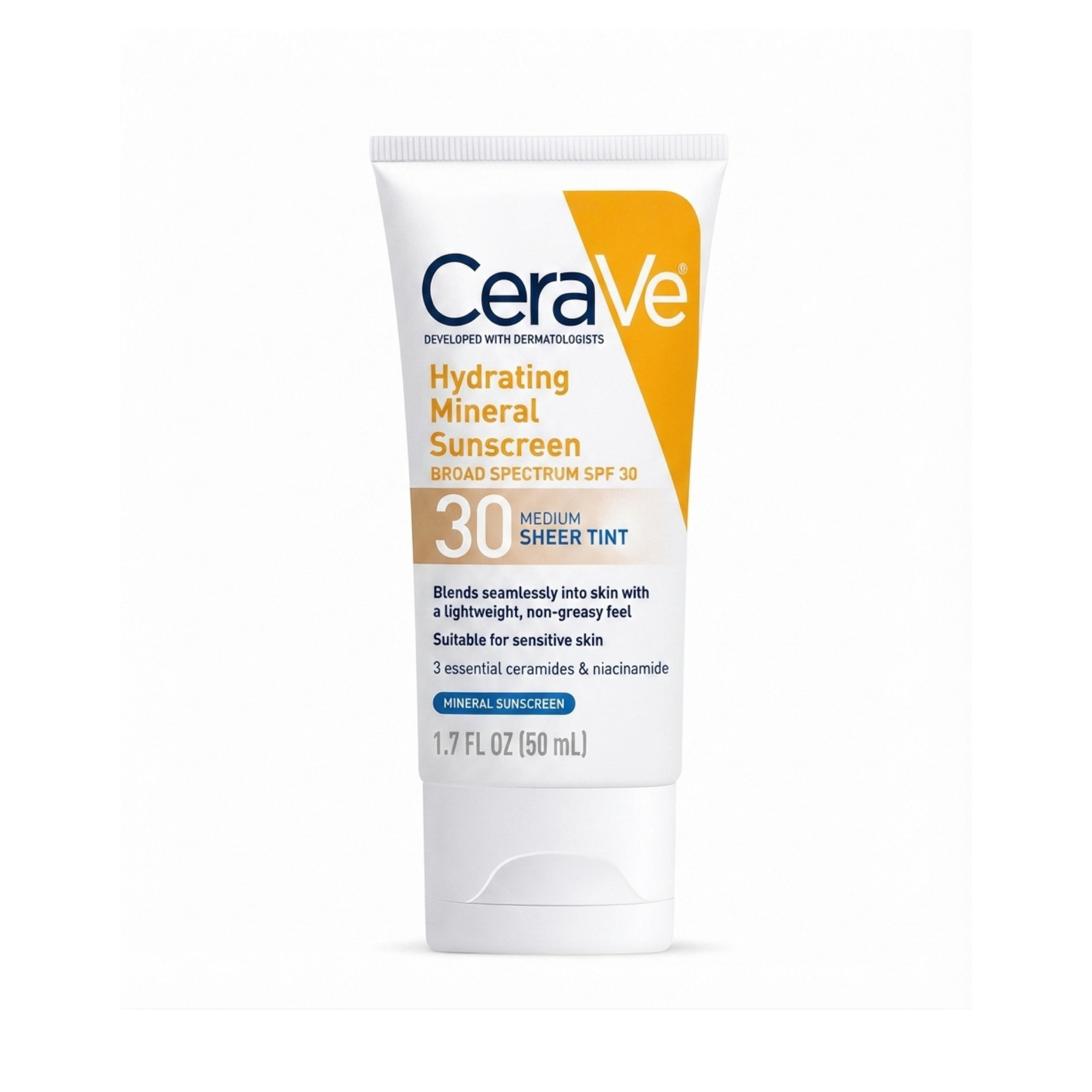 CeraVe Hydrating Mineral Sunscreen SPF30 Face Sheer Tint 50ml