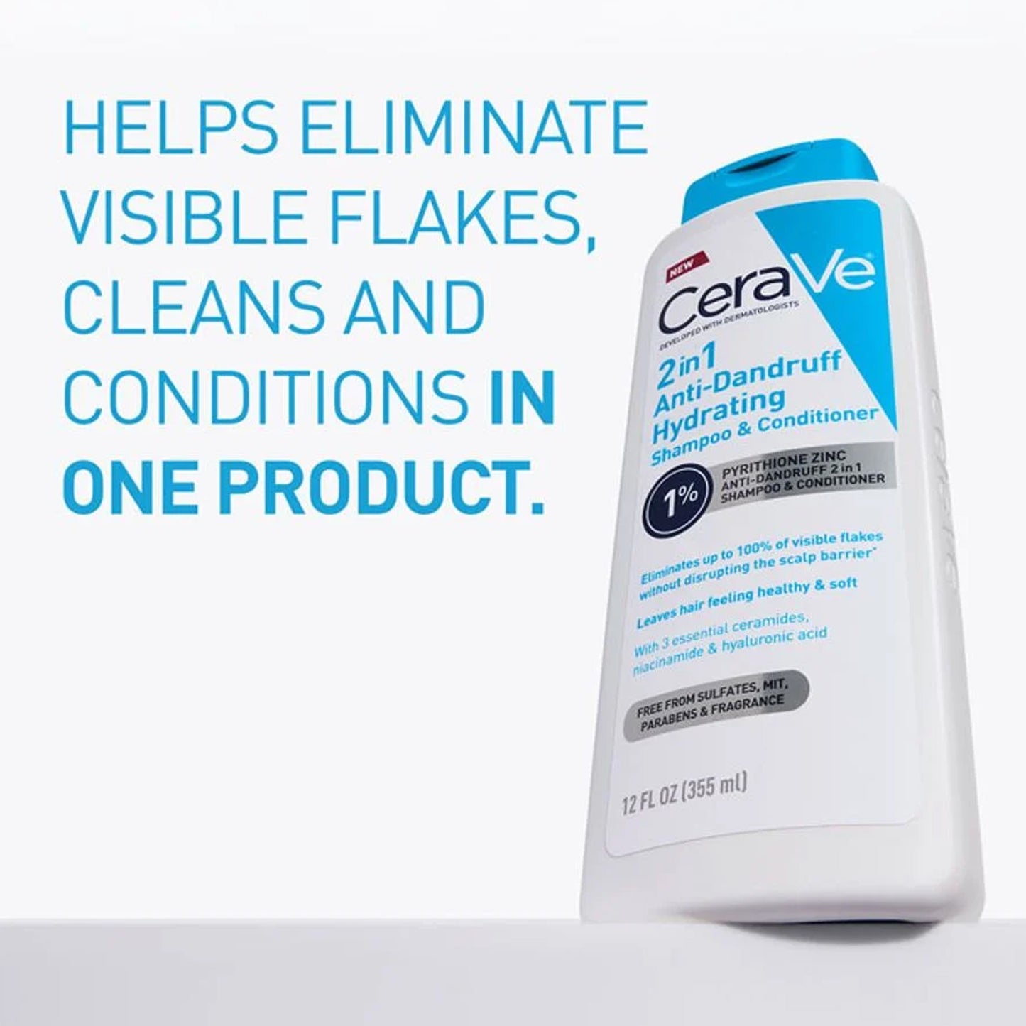 CeraVe 2-in-1 Anti-Dandruff Hydrating Shampoo and Conditioner 355ml