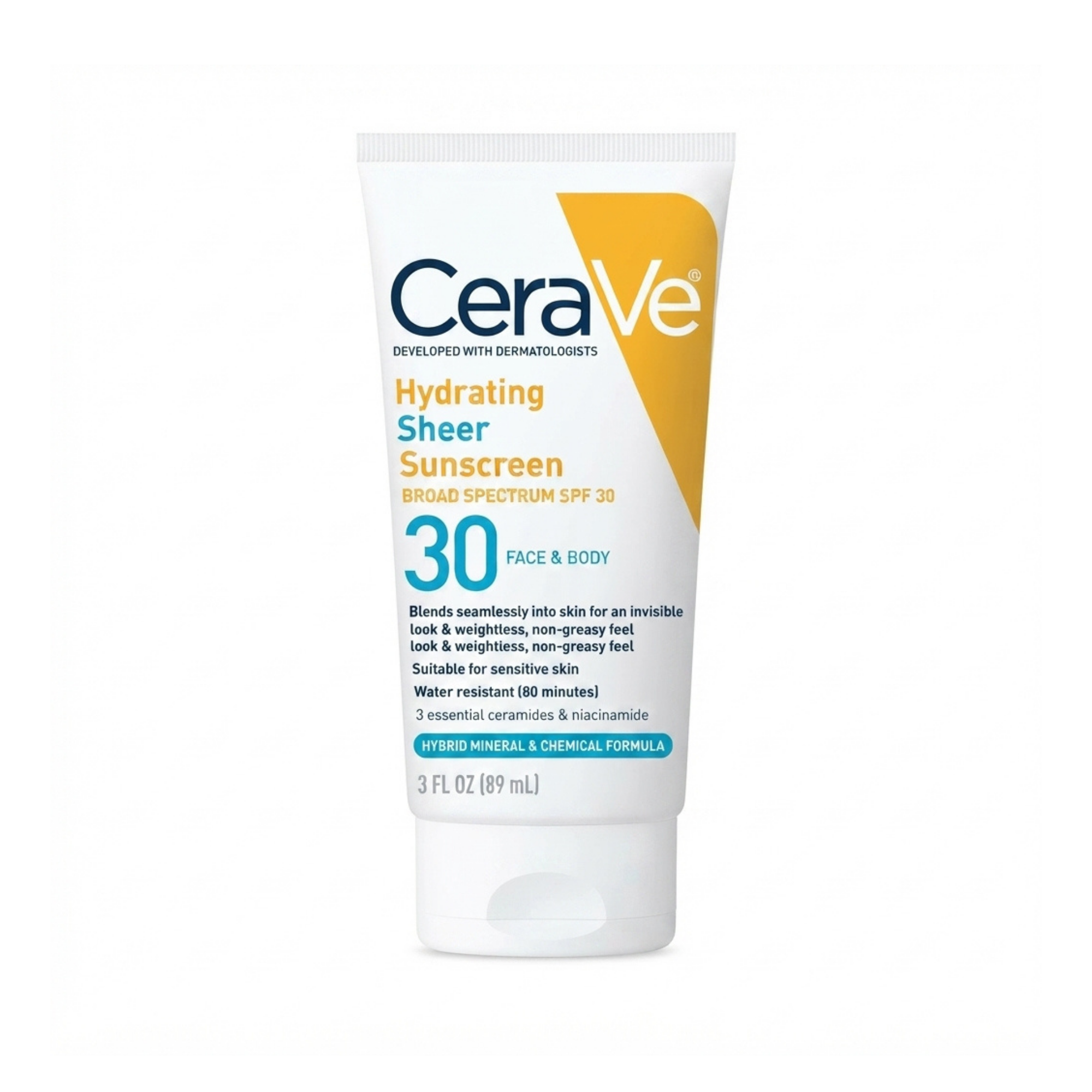 Cerave Hydrating Sheer Face & Body Sunscreen Broad Spectrum SPF30