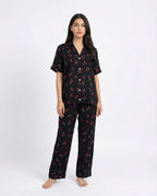Sajiero Linen Pajama Suit Cherry Blossom
