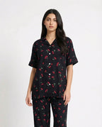 Sajiero Linen Pajama Suit Cherry Blossom