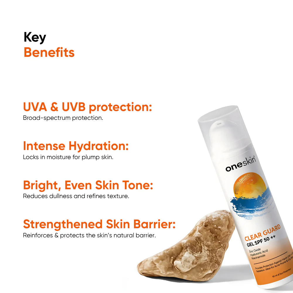 Oneskin Clear Guard Gel Sunblock SPF 50++ 50ml