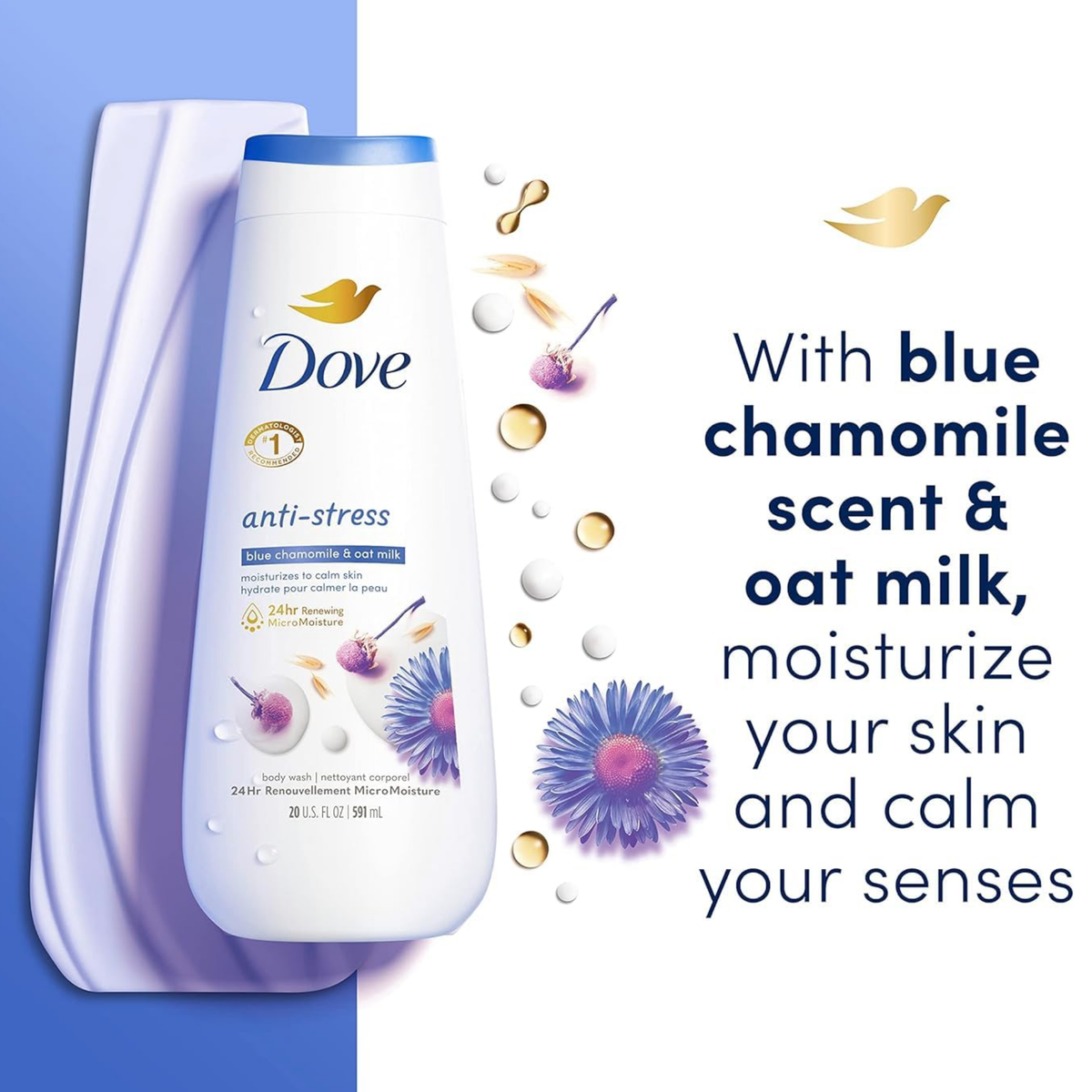 Dove Anti-Stress Blue Chamomile & Oat Milk Body Wash