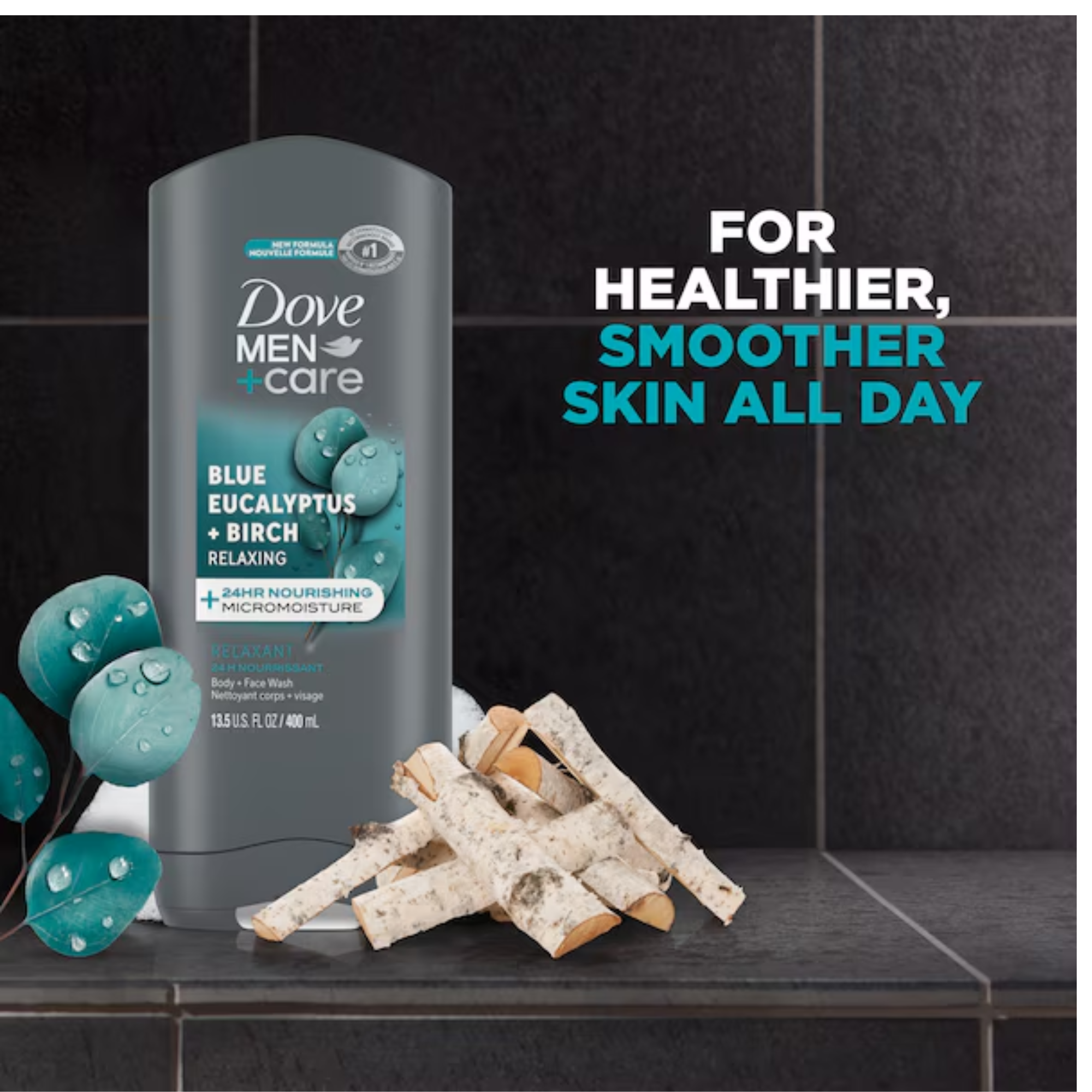 Dove Men+Care Blue Eucalyptus + Birch Relaxing Body And Face Wash