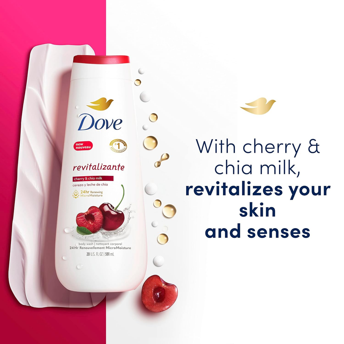 Dove Revitalize Cherry & Chia Milk Body Wash