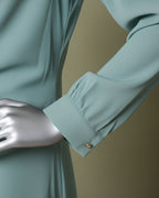 Loom Pakistan Draped Shoulder Top Aqua Green