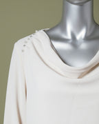 Loom Pakistan Draped Shoulder Top Beige