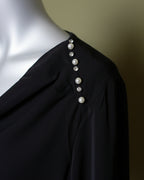 Loom Pakistan Draped Shoulder Top Black