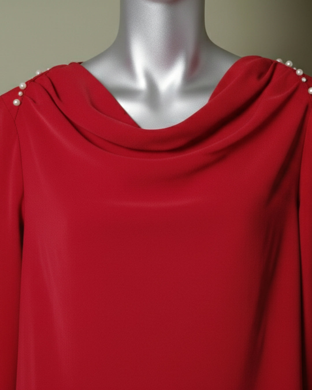 Loom Pakistan Draped Shoulder Top Maroon
