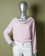 Loom Pakistan Draped Shoulder Top Tea-Pink
