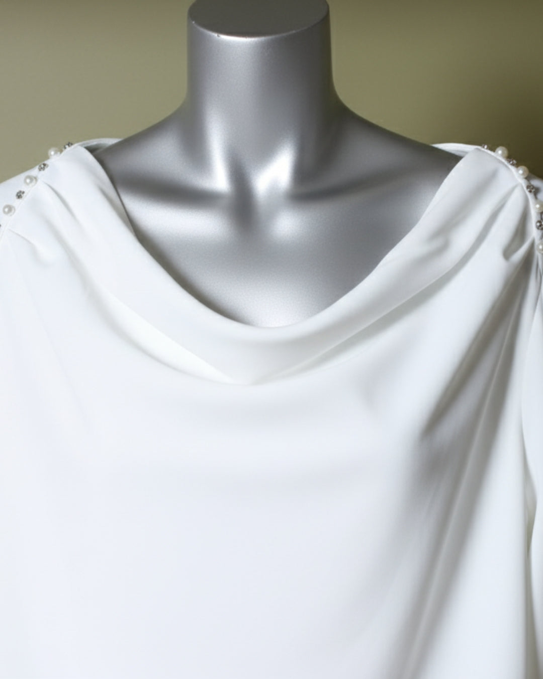 Loom Pakistan Draped Shoulder Top White