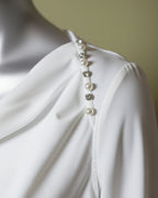Loom Pakistan Draped Shoulder Top White