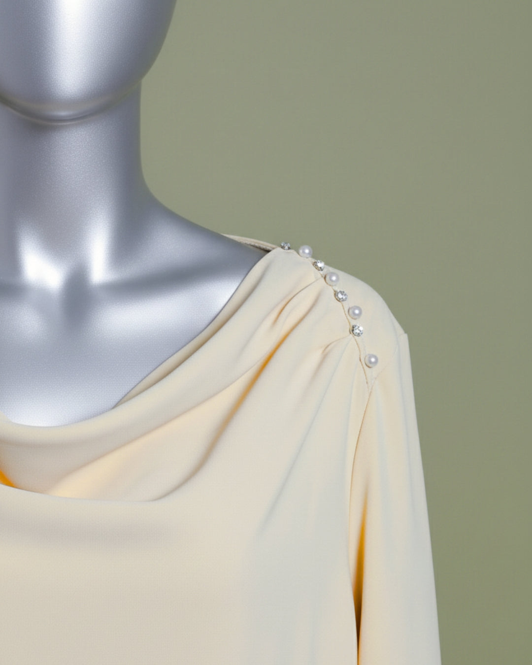 Loom Pakistan Draped Shoulder Top Yellow