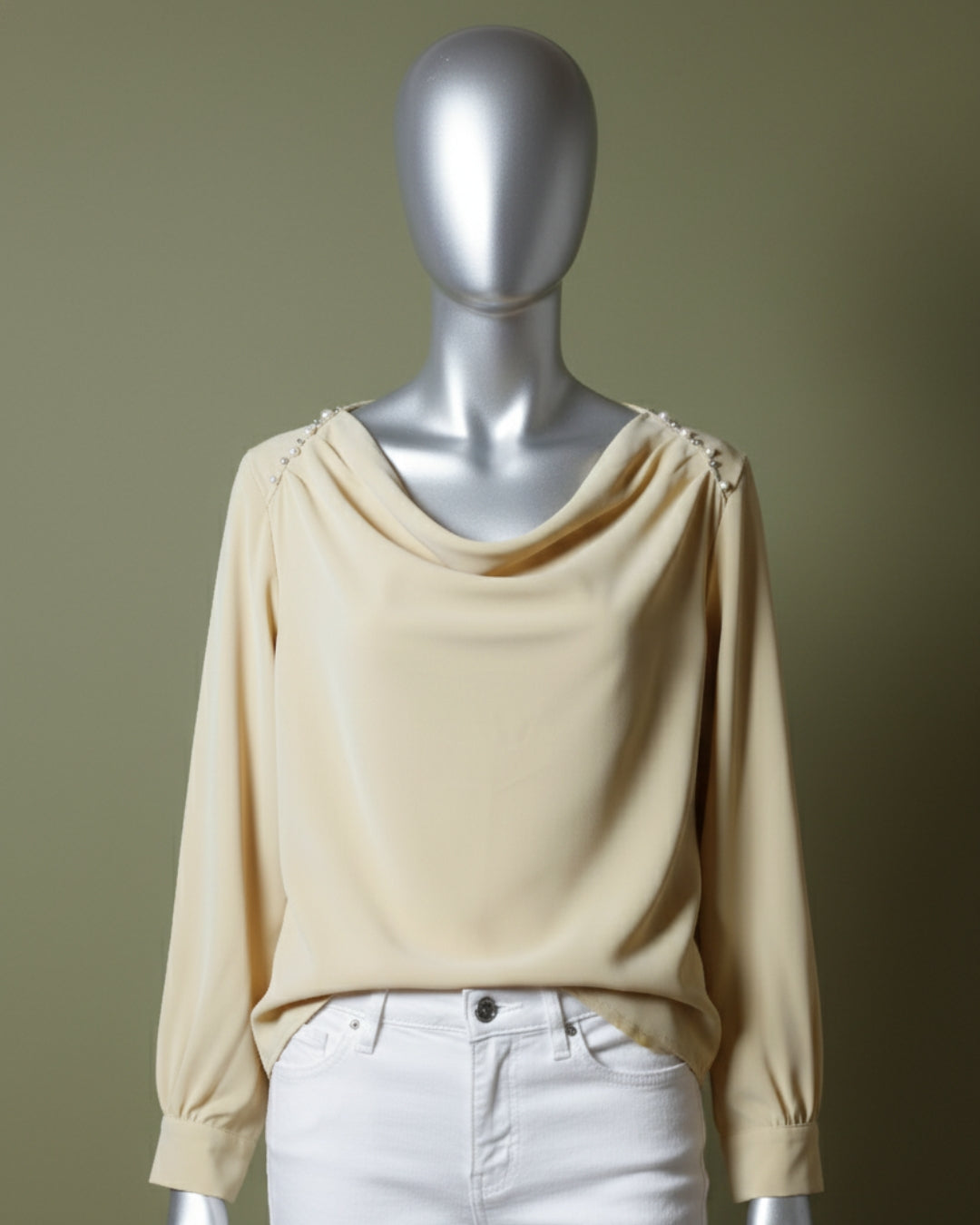 Loom Pakistan Draped Shoulder Top Yellow