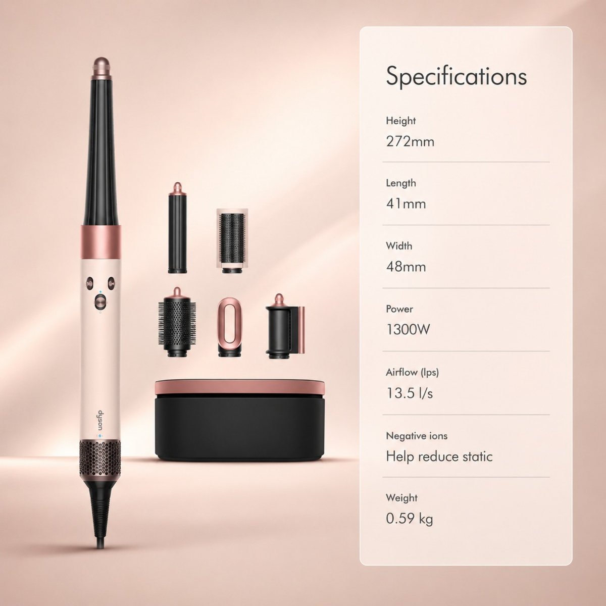 Dyson Airwrap i.d. Multi-Styler And Dryer Straight + Wavy HS08 Ceramic Pink & Rose Gold