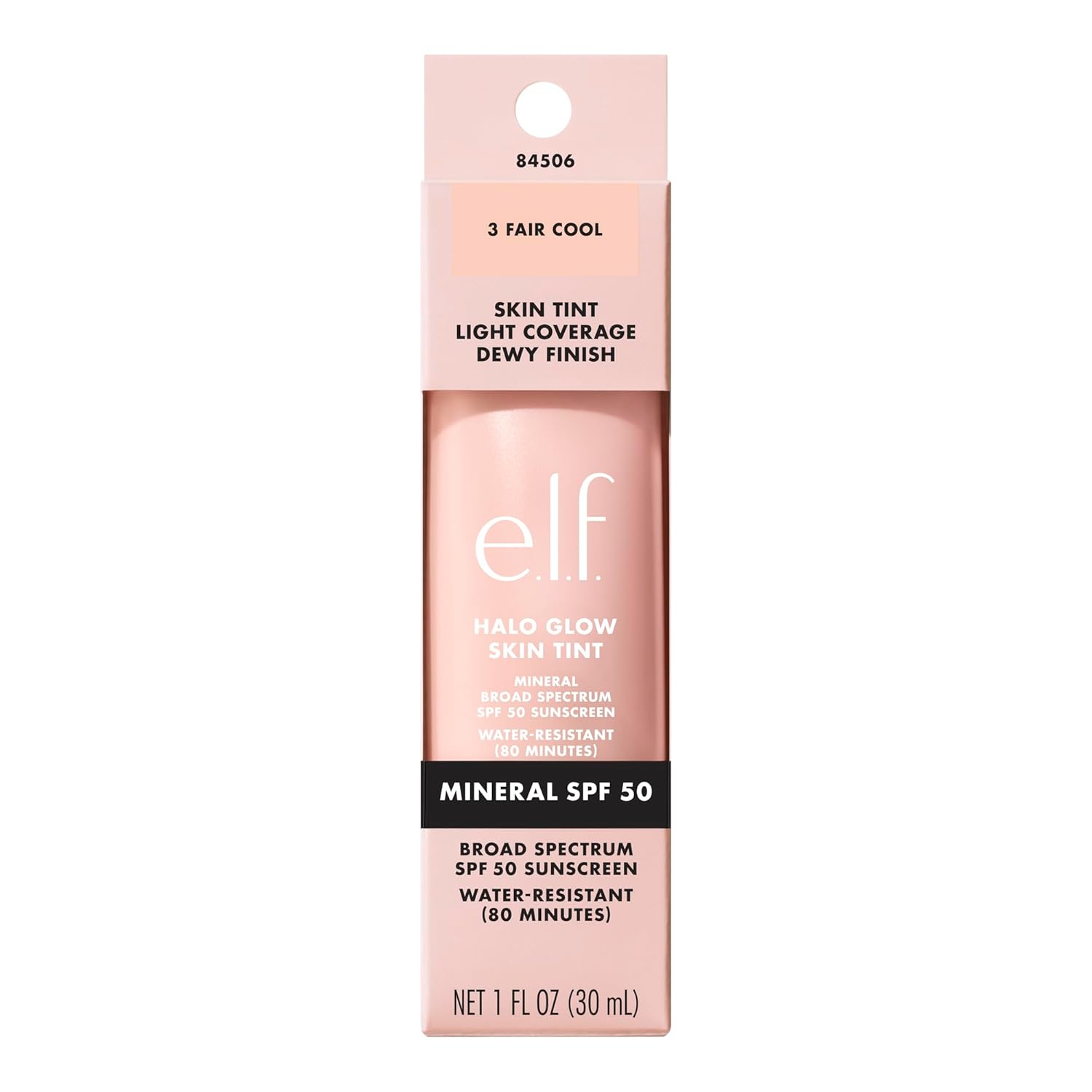ELF Halo Glow Skin Tint Light Coverage Dewy Finish Foundation Mineral SPF 50 30ml