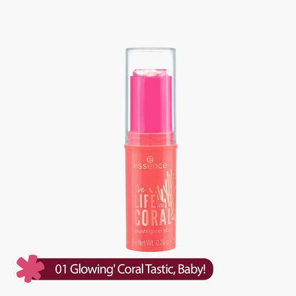 Essence Live Life In Coral Blushlighter Stick 01 Glowing' Coral Tastic, Baby! 7gm