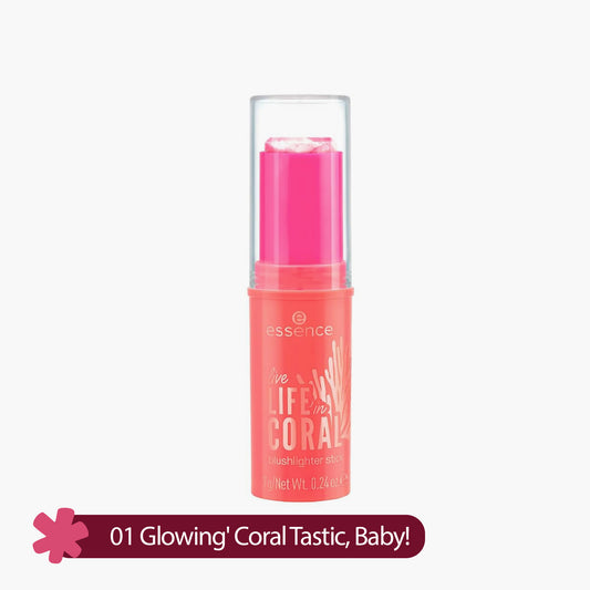 Essence Live Life In Coral Blushlighter Stick 01 Glowing' Coral Tastic, Baby! 7gm