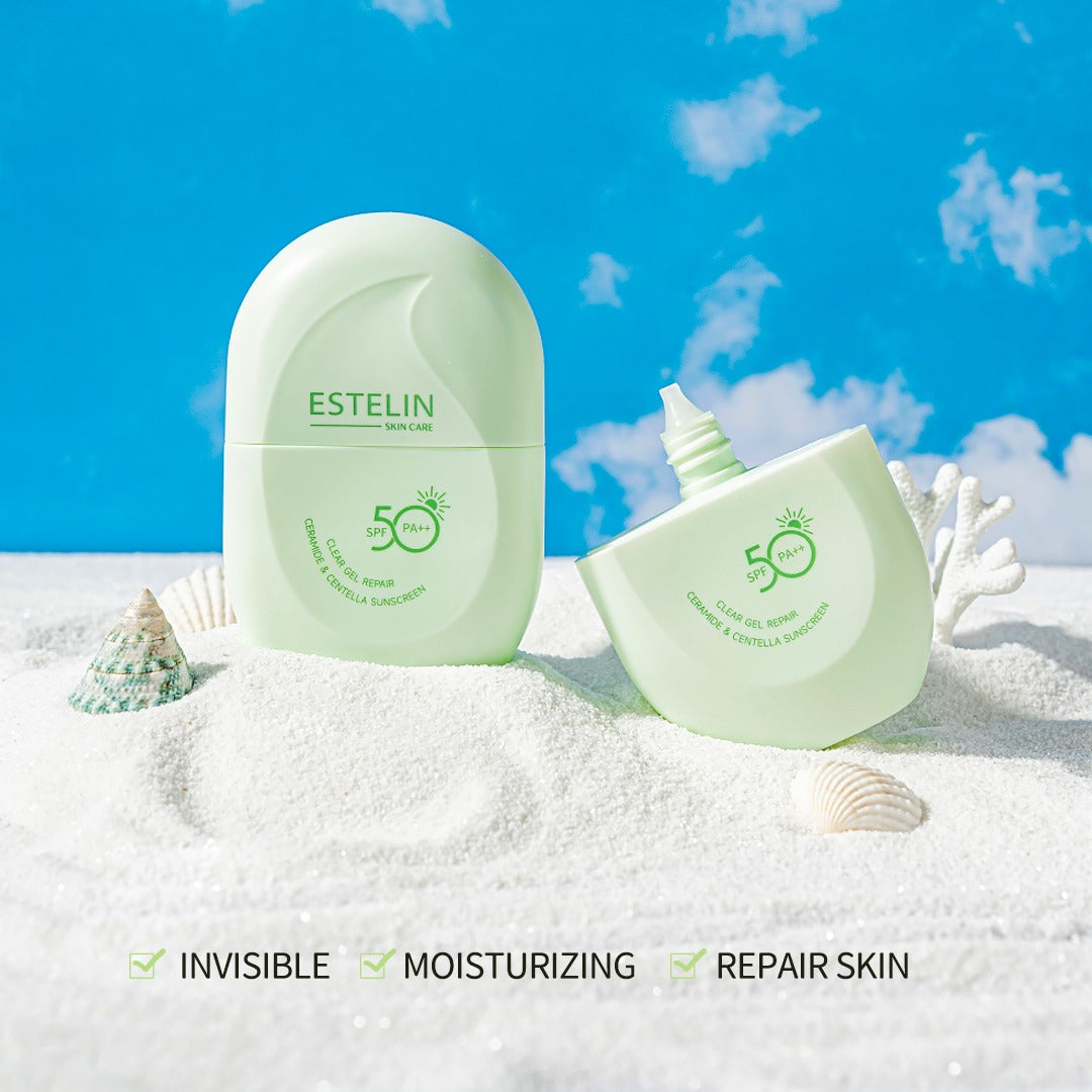 Estelin Clear Gel Repair Ceramide & Centella Sunscreen SPF50 PA++ 60gm in Pakistan
