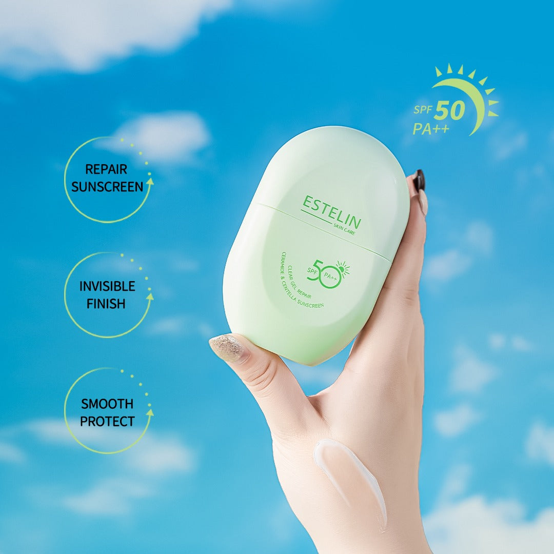 Estelin Clear Gel Repair Ceramide & Centella Sunscreen SPF50 PA++ 60gm in Pakistan