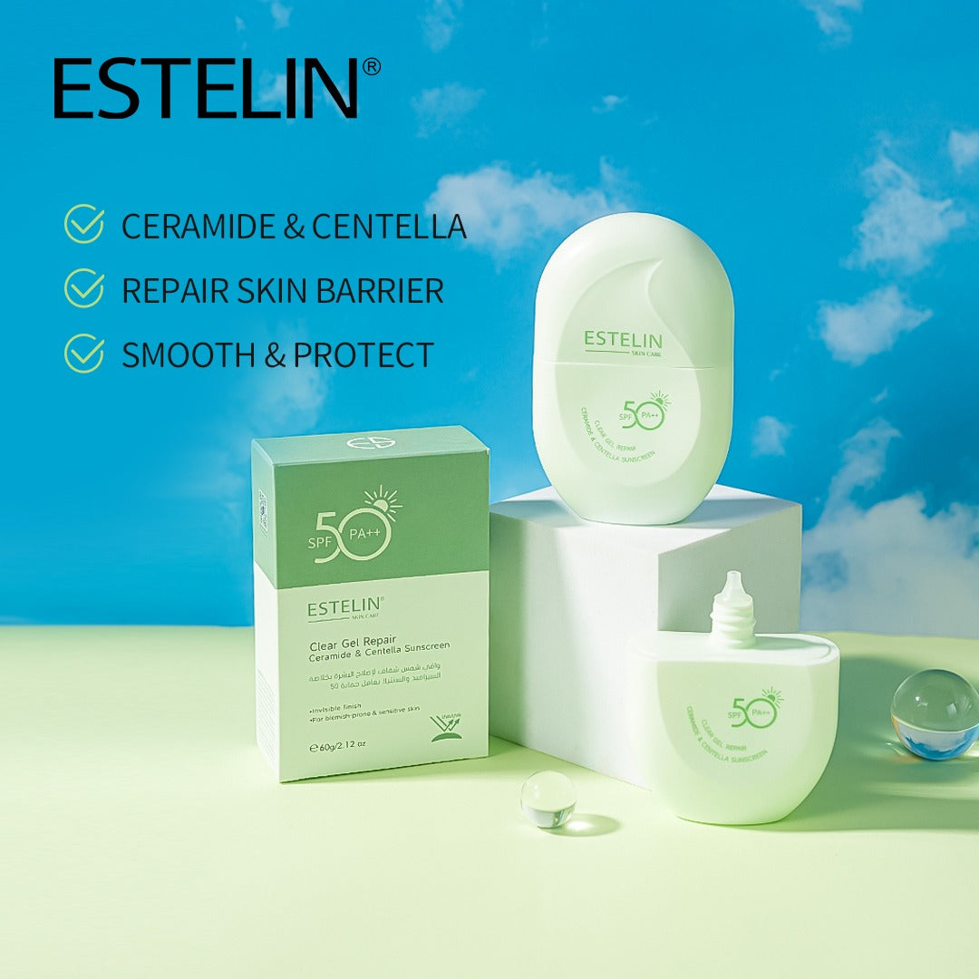 Estelin Clear Gel Repair Ceramide & Centella Sunscreen SPF50 PA++ 60gm price in Pakistan