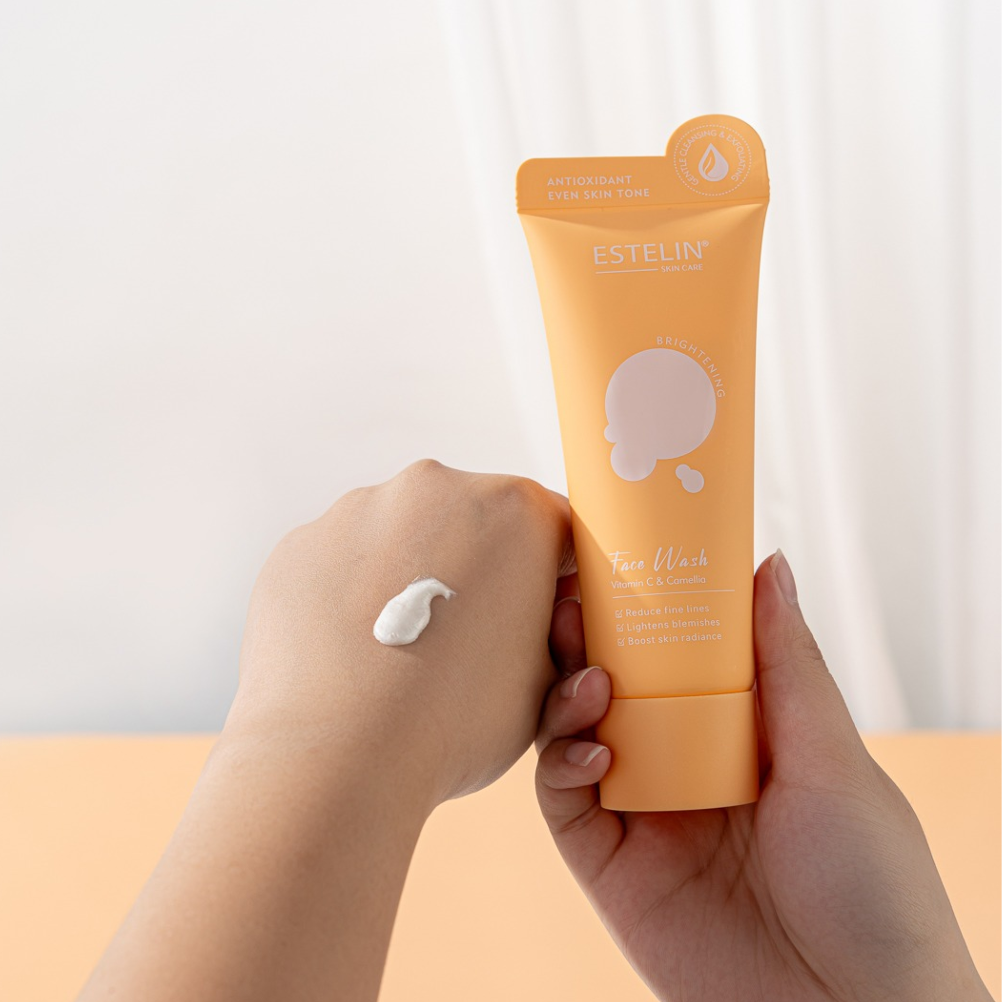Estelin Vitamin C & Camellia Face Wash 80gm how to use