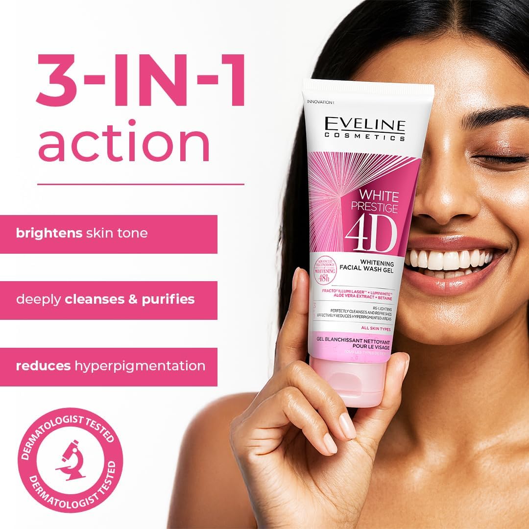 Eveline Cosmetics White Prestige 4D Whitening Facial Wash Gel 200ml how to use
