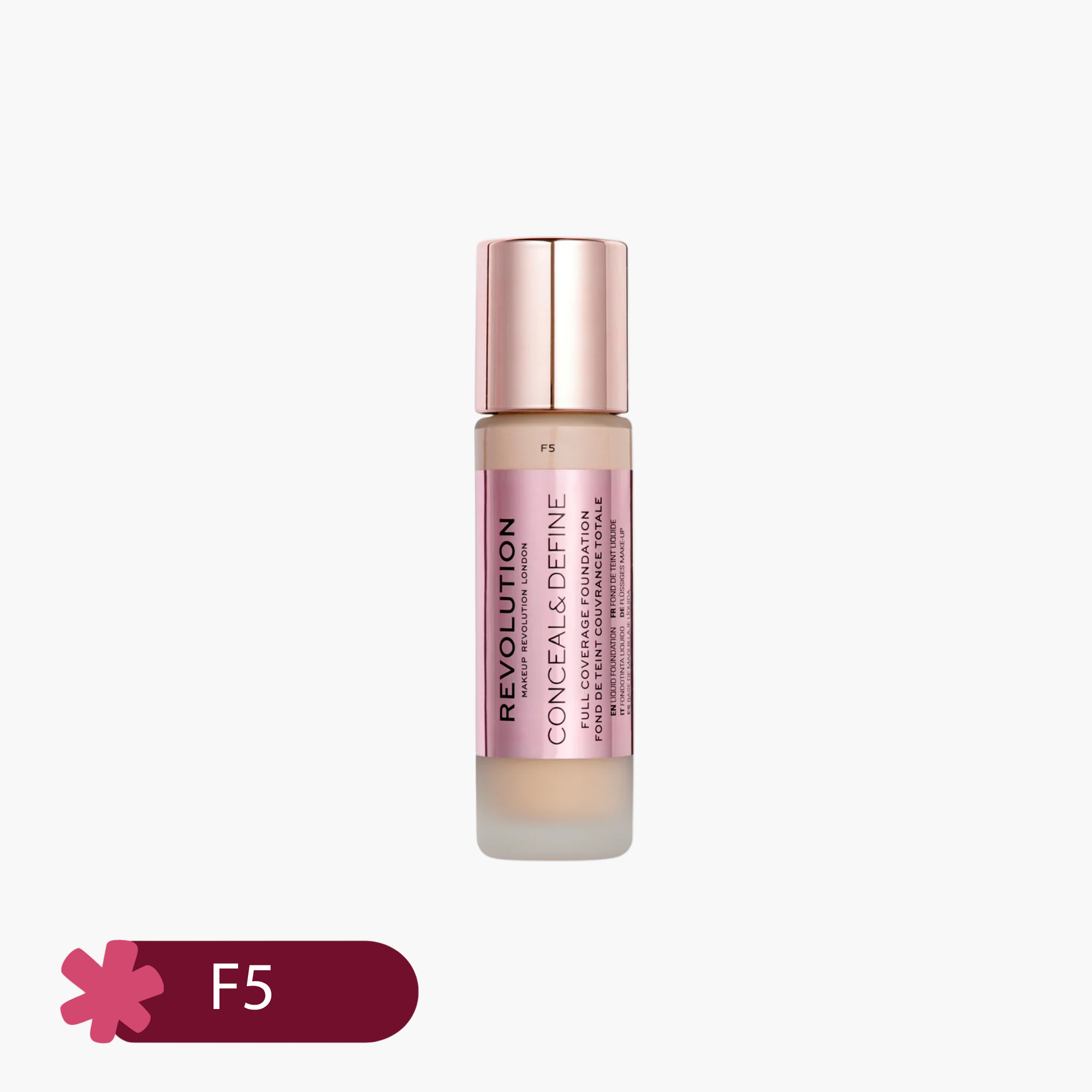 Revolution Conceal & Define Full Coverage Liquid Foundation F5 23ml