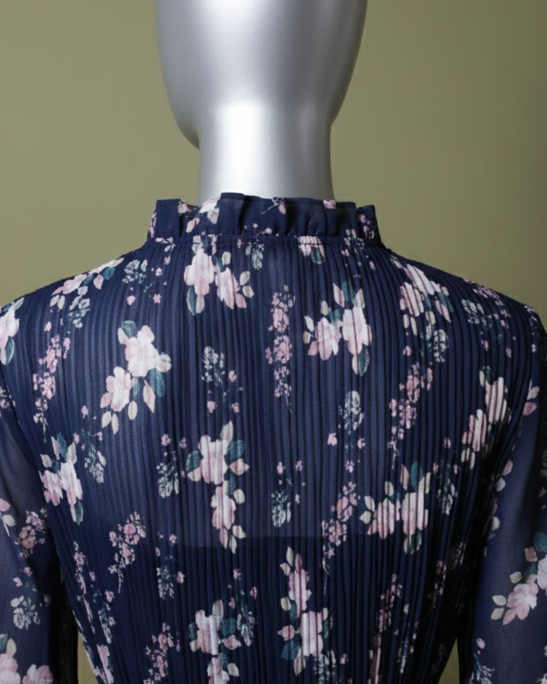 Loom Pakistan Floral Muse Maxi Dress Navy Blue & Baby Pink