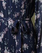 Loom Pakistan Floral Muse Maxi Dress Navy Blue & Baby Pink