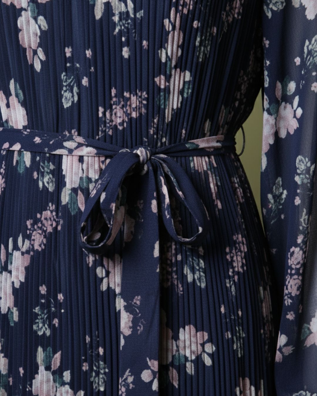 Loom Pakistan Floral Muse Maxi Dress Navy Blue & Baby Pink