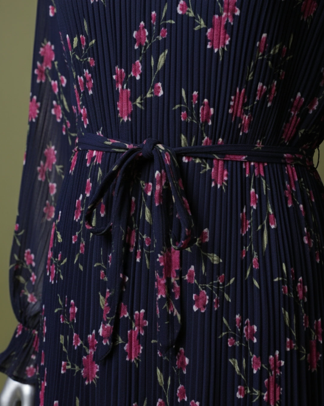 Loom Pakistan Floral Muse Maxi Dress Navy Blue & Hot Pink