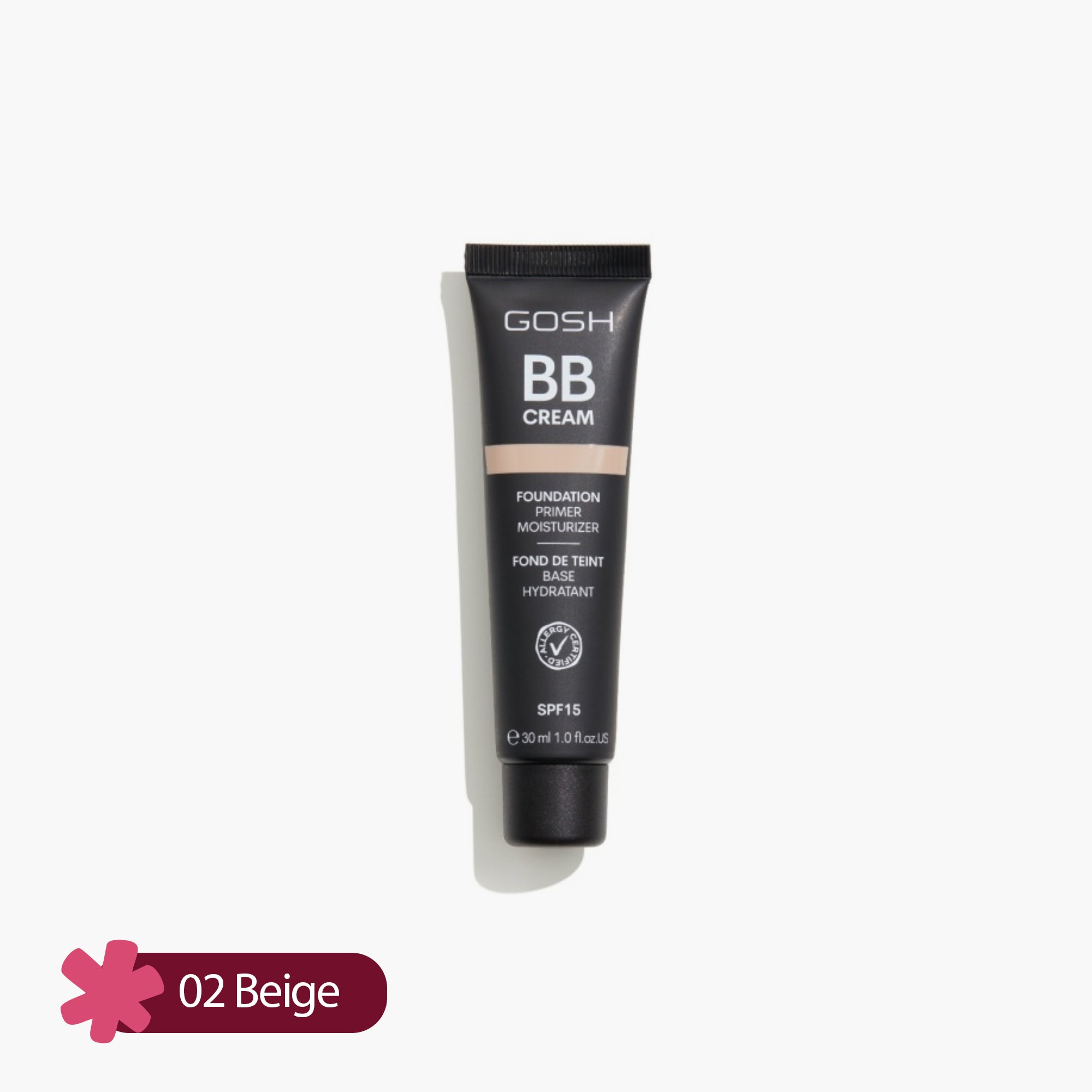 Gosh BB Cream Foundation Primer Moisturizer SPF15 02 Beige 30ml