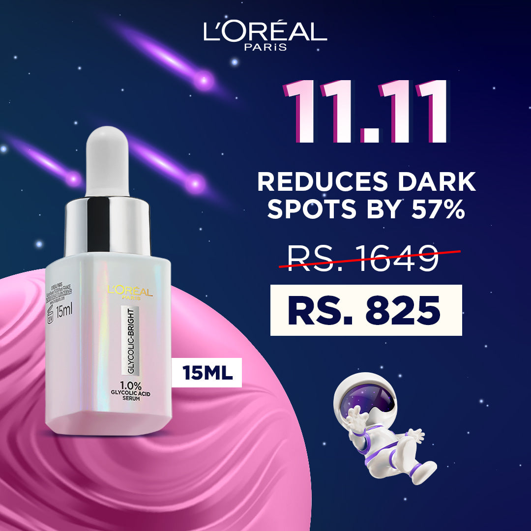Mega Deal L'Oreal Paris Glycolic-Bright 1.0% Glycolic Acid Instant Glowing Serum 15ml