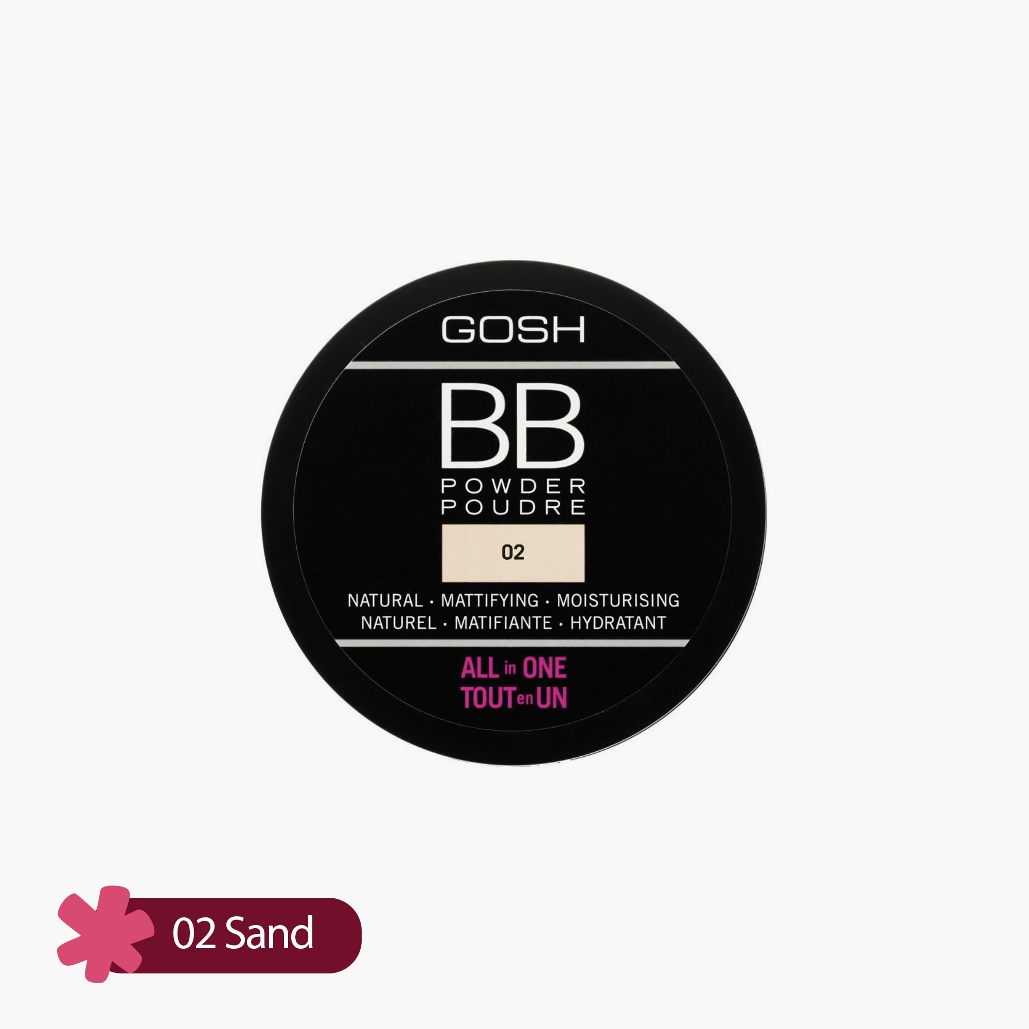 Gosh BB Powder All In One Natural Mattifying Moisturising 02 Sand 6.5gm