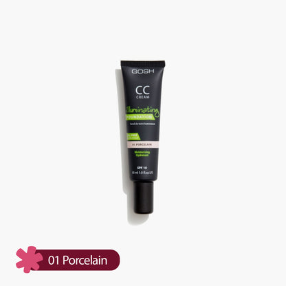 Gosh CC Cream Oil Free Iluminating Foundation SPF 10 01 Porcelain 30ml